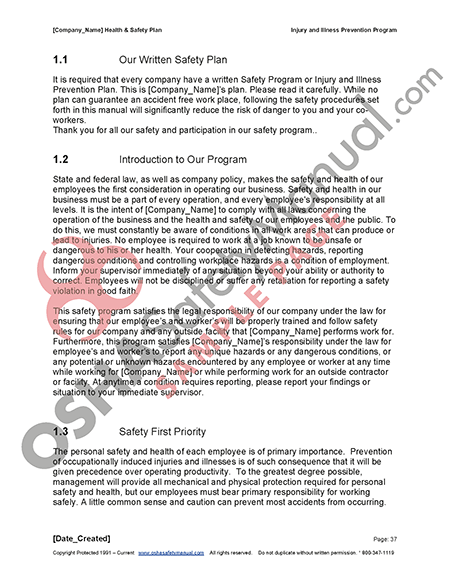 <strong>Small Business Health & Safety Manual</strong> – SafetyManuals.com Health and safety manual template